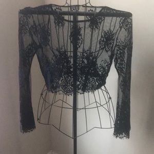 Lace mid drift blouse
